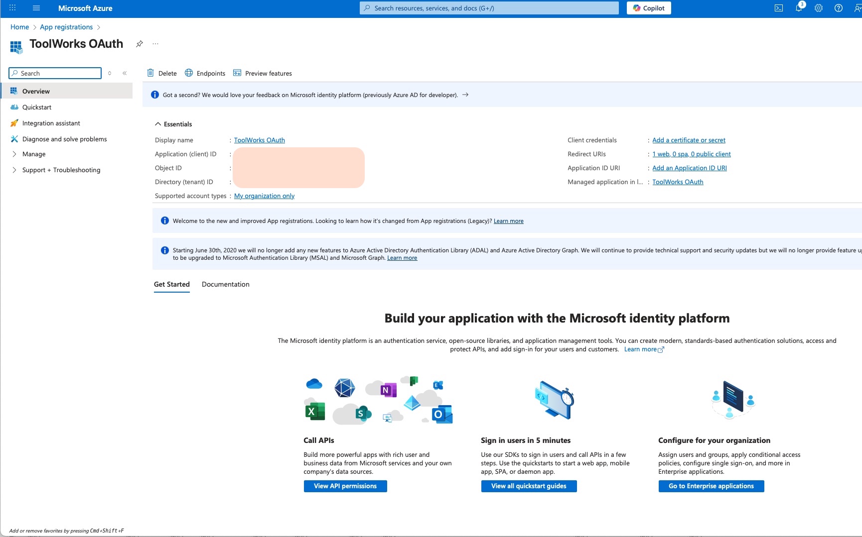 Image: Azure AD App Registration Overview