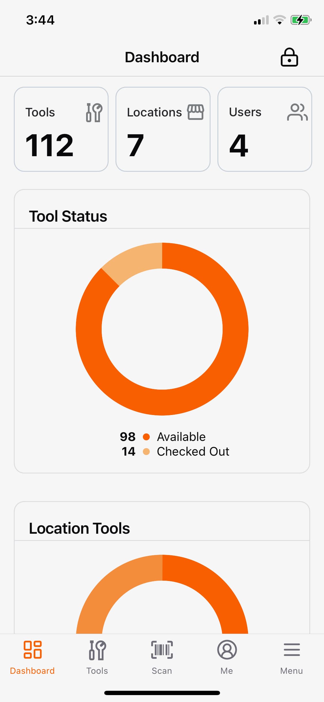 Mobile App Dashboard Screen