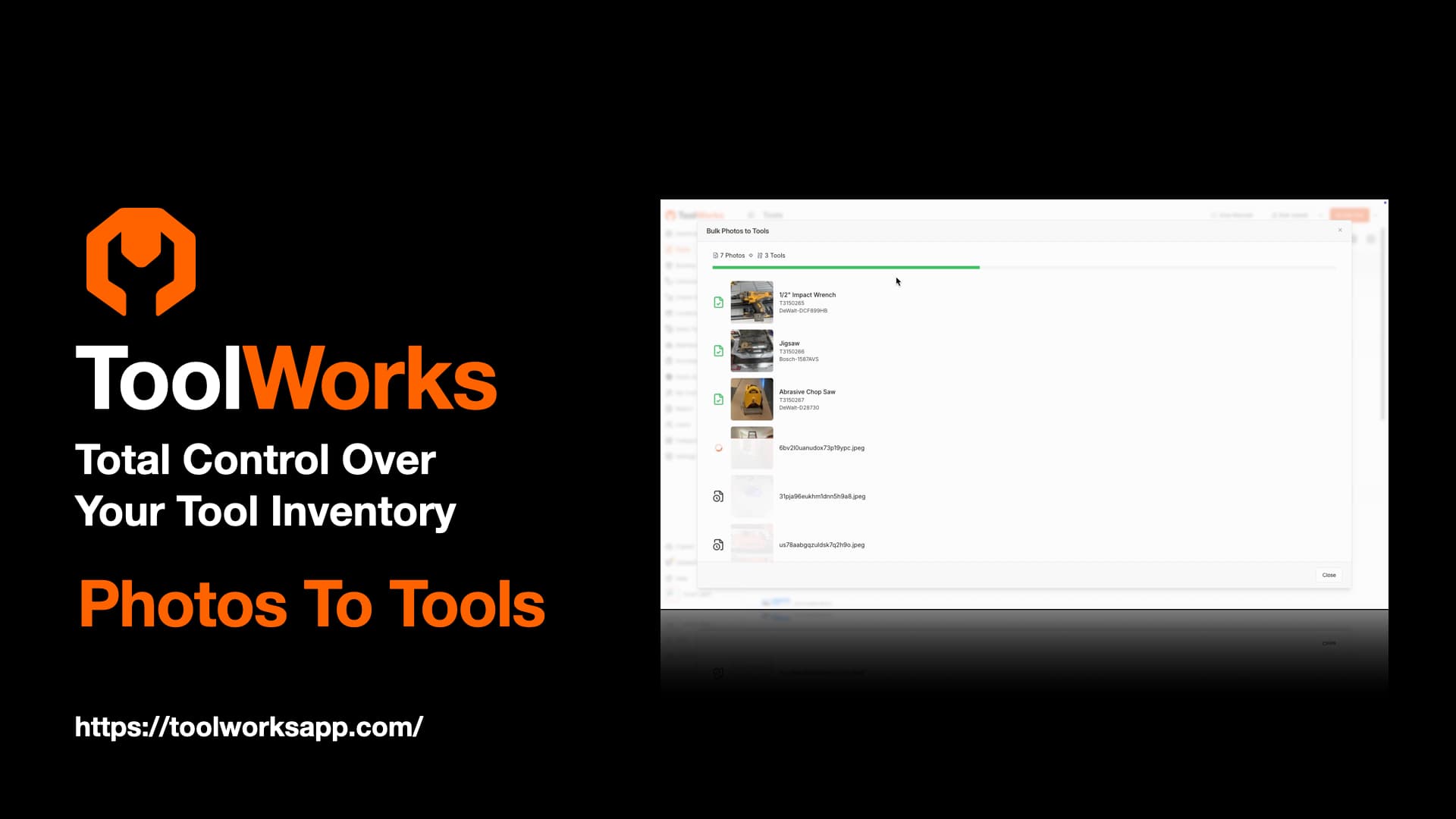 Bulk Photos to Tools