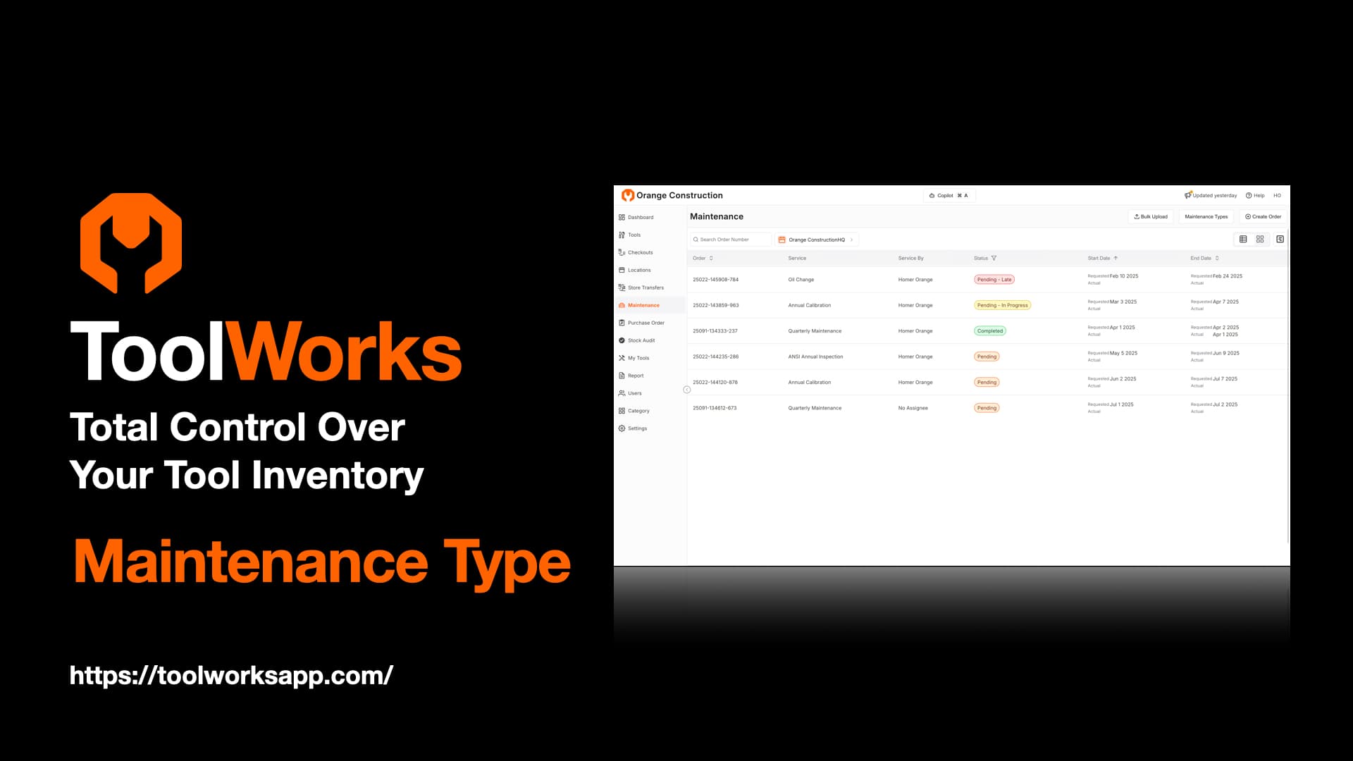 Add Maintenance Type